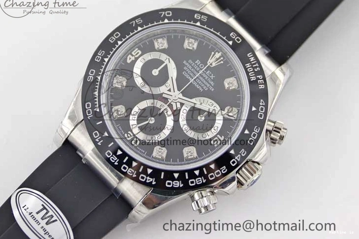 1218 Breathable Daytona 116519 SS TWF 1:1 Best Edition 904L Steel Black Diamonds Dial on Oysterflex Strap A 2413